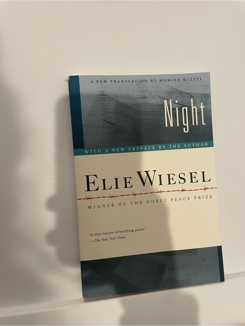 Night by Elie Wiesel - Paperback Edition, Cream & Teal Cover